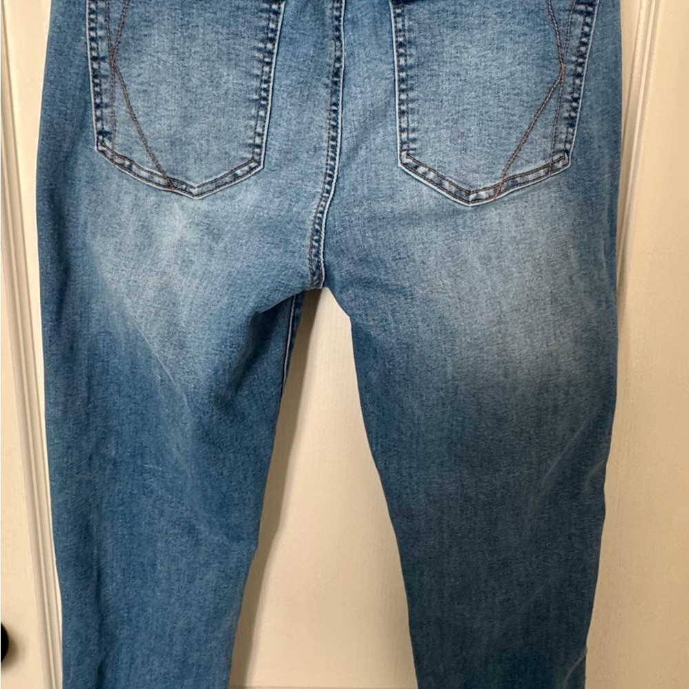 Kendall + Kylie ‘The Ultra Babe Skinny’ Distressed Blue Jeans Size 11/30 - Picture 4 of 14